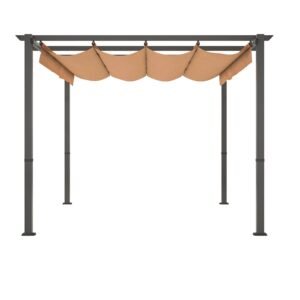 Stylish 10′ x 13′ Aluminum Patio Pergola with Retractable Canopy – Perfect Backyard Shade Shelter for Outdoor Parties