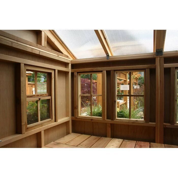12 ft. W x 12 ft. D Cedar Wood Sunshed Garden Shed - Image 6