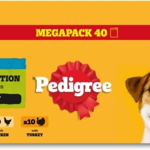 Pedigree Adult Dog Wet Food Pouch Mixed Selection in Gravy, 40x100g