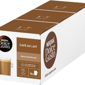 NESCAFÉ Dolce Gusto Café Au Lait Intenso Coffee Pods, Bold & Roasty, 3 Packs of 16 Capsules (Total 48 Drinks)