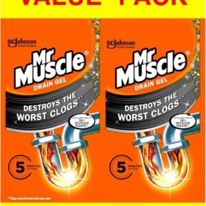 Mr Muscle Drain Unblocker, Sink & Drain Cleaner – Duo Pack (2 x 1L)