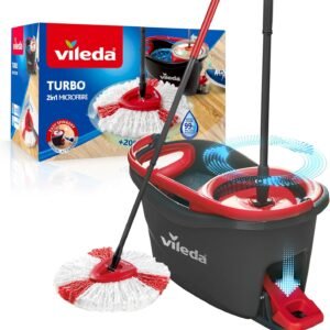 Vileda Turbo 2-in-1 Microfibre Spin Mop and Bucket Set