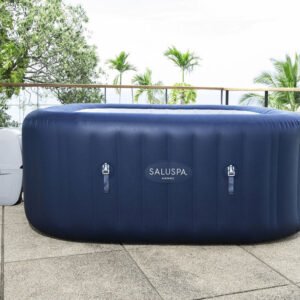 Bestway Saluspa Hawaii Airjet Inflatable Hot Tub With Energysense Cover, Blue