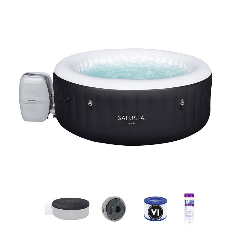 Bestway Saluspa Miami 4-Person Inflatable Hot Tub Spa W/ Spa Chemical Treatment - Image 8