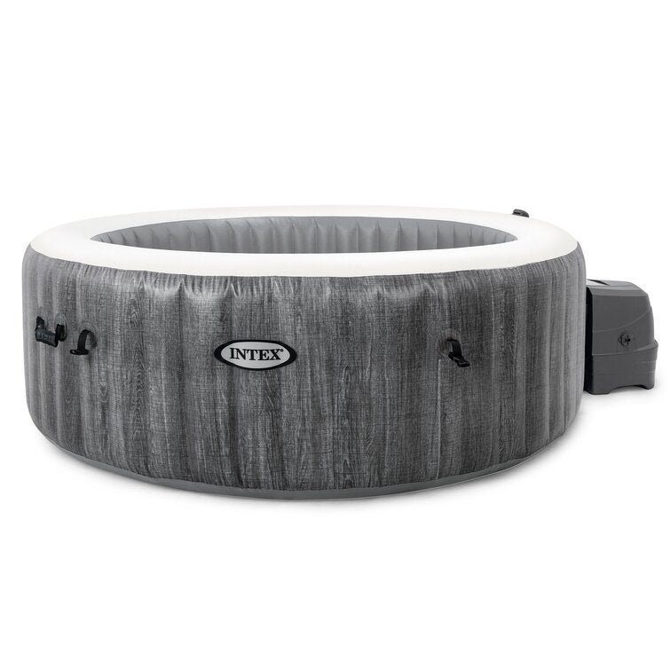 Intex 28439E Greywood Deluxe 4 Person Inflatable Hot Tub Bubble Jet Spa Kit - Image 2