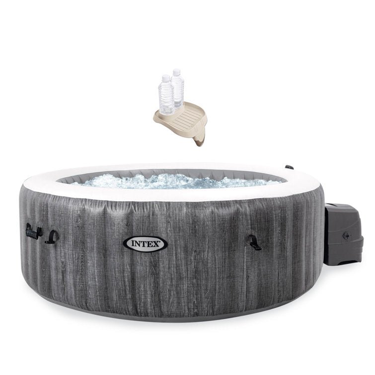 Intex 4 – Person 140 – Jet Round Inflatable Hot Tub in Gray - Image 2