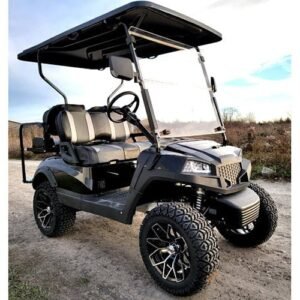Terminator 48v Electric Golf Cart Four Seater – Massive Rims/Tires Flip Seat & Optionally Fully Loaded – Black Demo Model