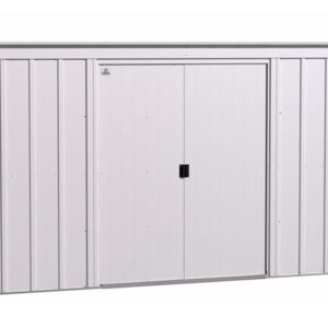 Arrow 10×4 Classic Steel Storage Shed Kit – Flute Gray