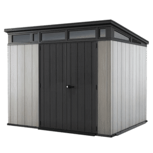 Keter Artisan 9×7 Foot Large Outdoor Shed with Floor with Modern Design for Patio Furniture